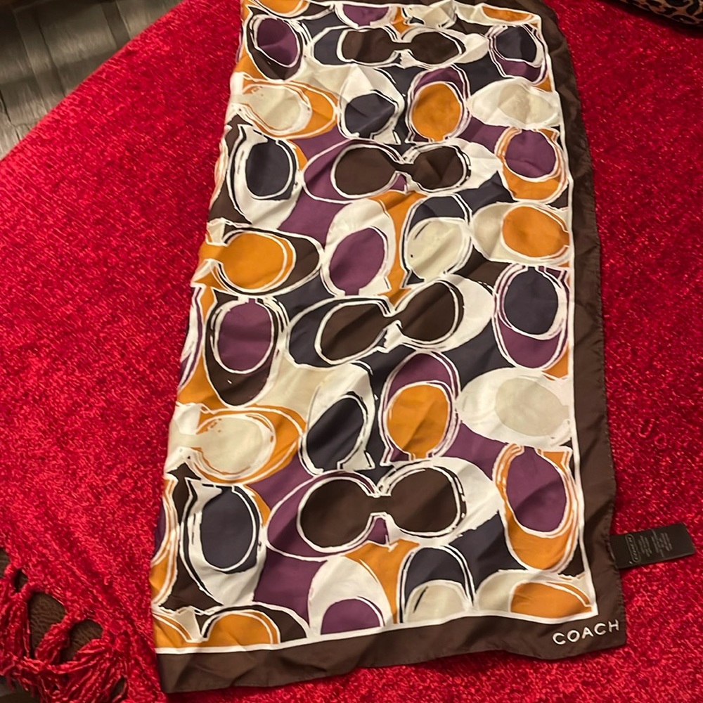 Coach silk scarf rich pretty colors used